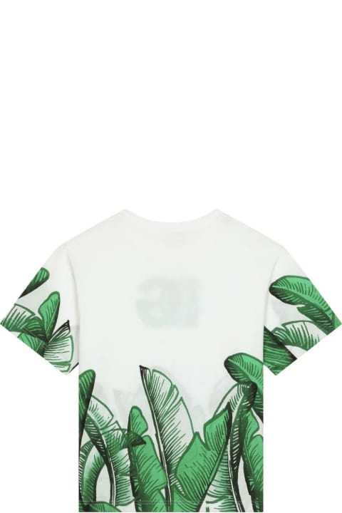 Dolce & Gabbana for Boys Dolce & Gabbana White T-shirt With Banano Print And Dg Logo