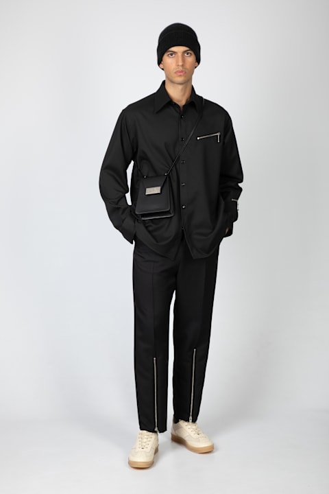 MM6 Maison Margiela Pants for Men MM6 Maison Margiela Pantalone Black wool blend twill pant with zippered ankle