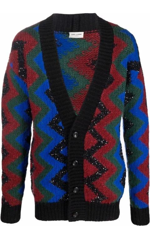 Sweaters for Men Saint Laurent Paillettes Cardigan