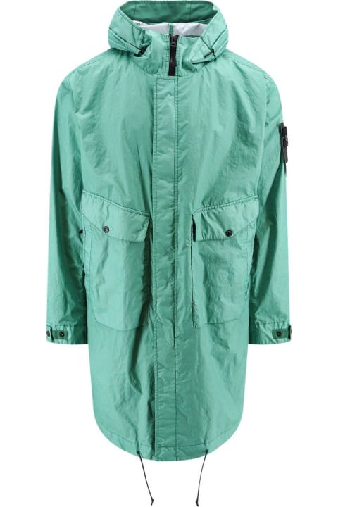 Coats & Jackets for Men Stone Island Drawstring-hooded Raincoat