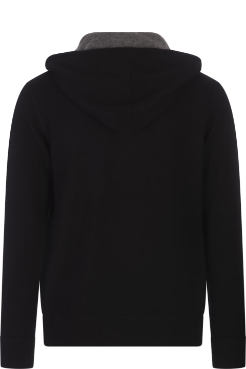 Vince Clothing for Men Vince Black Cashmere Full Zip Hoodie