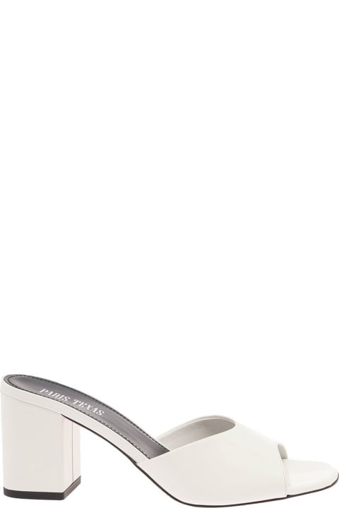 Paris Texas Shoes for Women Paris Texas 'anja' White Mules With Block Heel In Patent Leather Woman