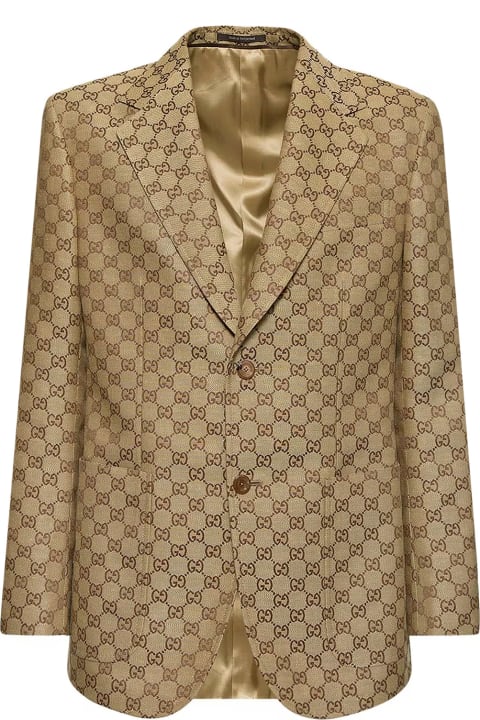 Gucci for Men Gucci Single-breasted Blazer With A Monogram