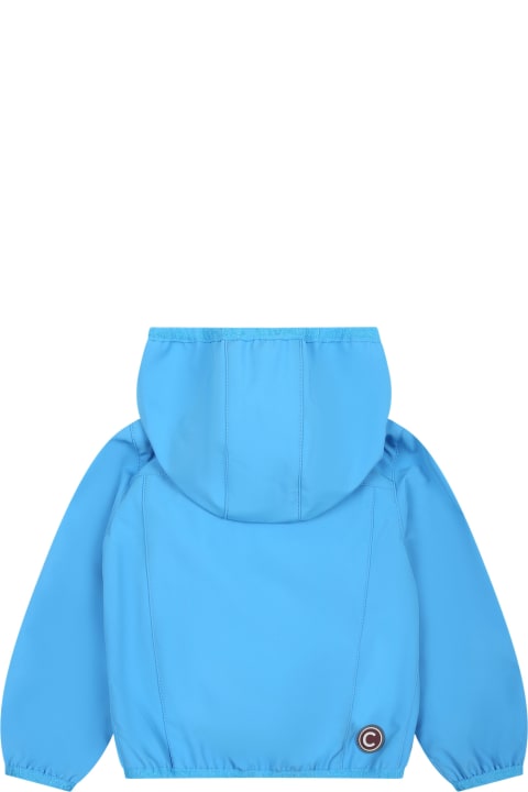 Colmar Coats & Jackets for Baby Boys Colmar Light Blue Windbreaker For Baby Boy With Logo