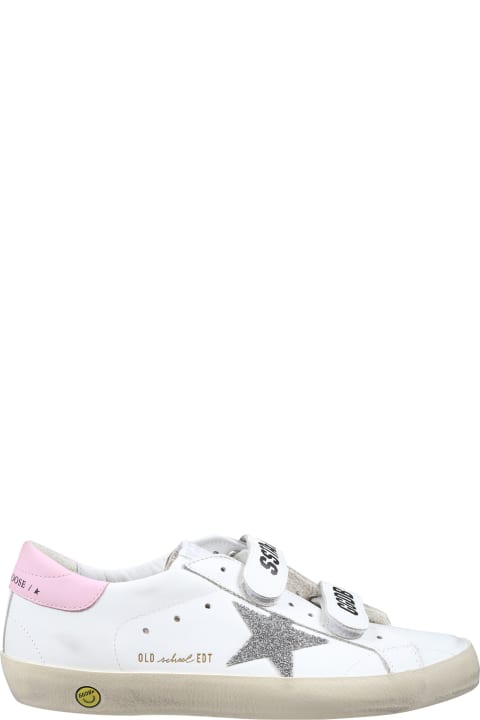 White Sneakers For Girl With Logo