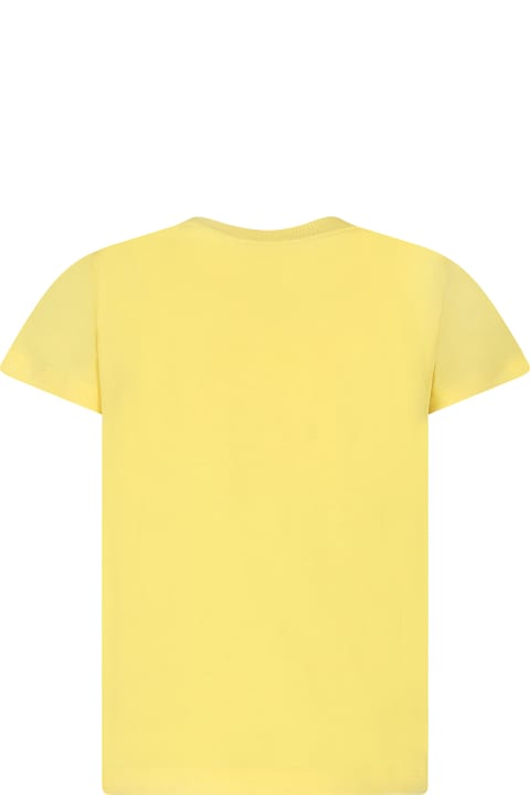 Fashion for Boys Moschino Yellow T-shirt For Kids With Teddy Bears And Logo