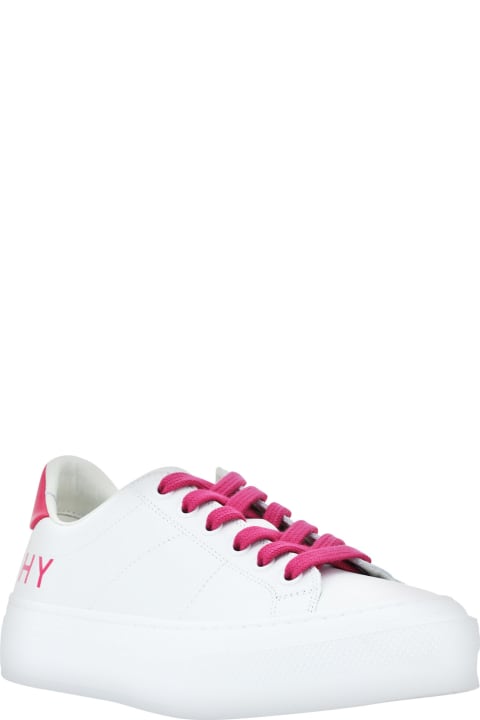 Givenchy Sale for Women Givenchy Givenchy City Sport Sneakers In White/neon Pink Leather