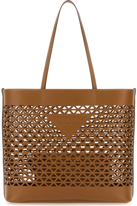 Totes for Women Prada Caramel Leather Shopping Bag