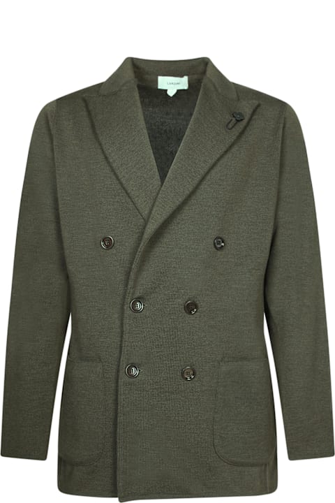 Lardini Sweaters for Men Lardini Military Green Wool Cardigan Jacket