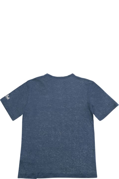 Sale for Kids MC2 Saint Barth 'alex' Blue T-shirt With A Patch Pocket In Jersey Boy