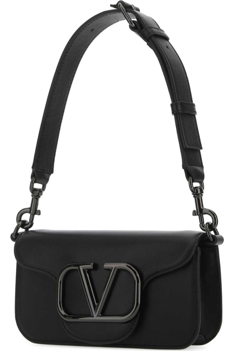 Totes for Men Valentino Garavani Black Leather Locã² Shoulder Bag