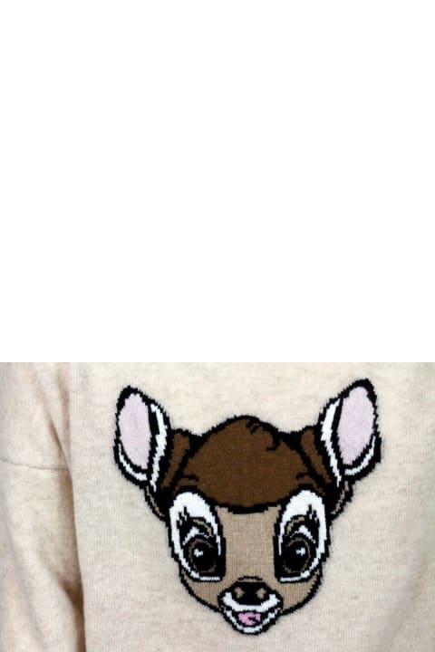 ガールズ ニットウェア＆スウェットシャツ Monnalisa Crewneck Sweater In Wool With Inlay On The Front