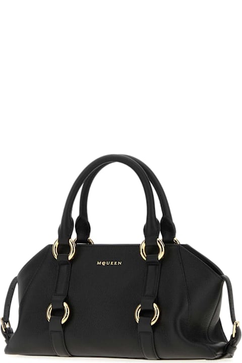 Alexander McQueen Black Leather Small Farringdon Handbag