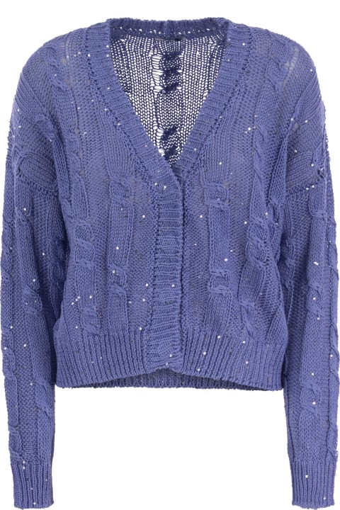 Peserico for Women Peserico Ribbed Cardigan With Sequins