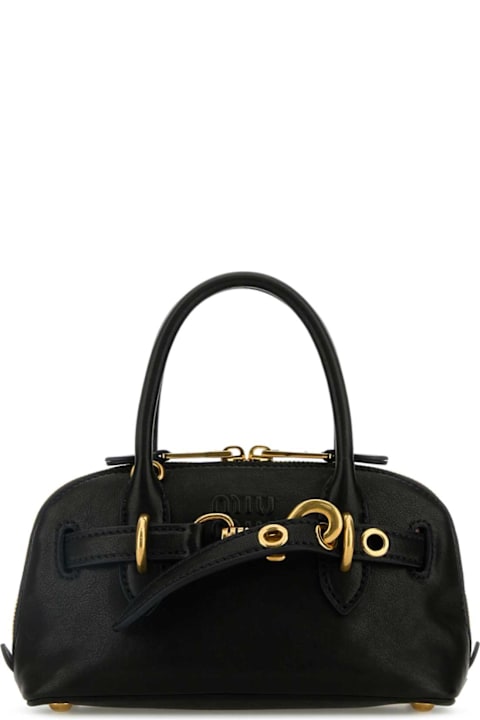 Miu Miu Black Leather Mini Aventure Handbag