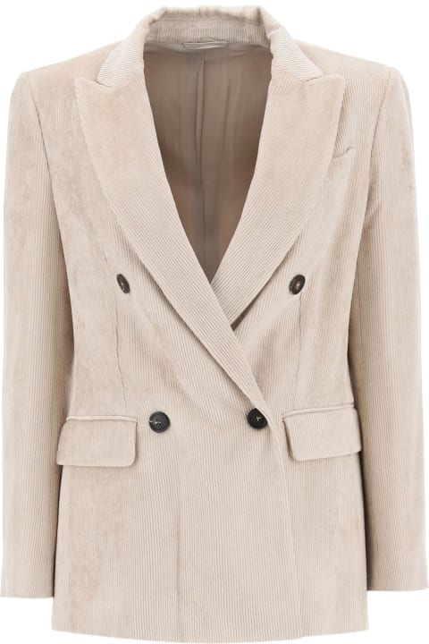 Brunello Cucinelli Clothing for Women Brunello Cucinelli Double-breasted Flap Pockets Jacket
