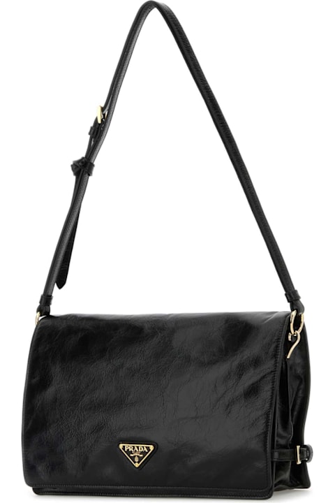 Prada Bags for Women Prada Black Leather Medium Shoulder Bag