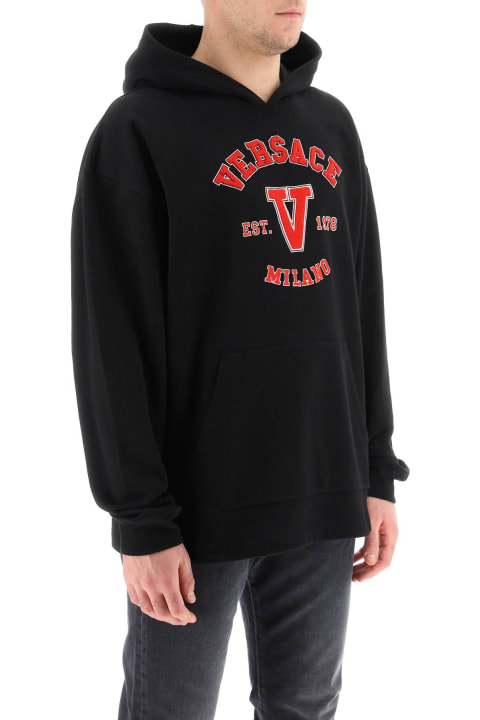 Versace for Men Versace Hooded Cotton Logo Sweatshirt