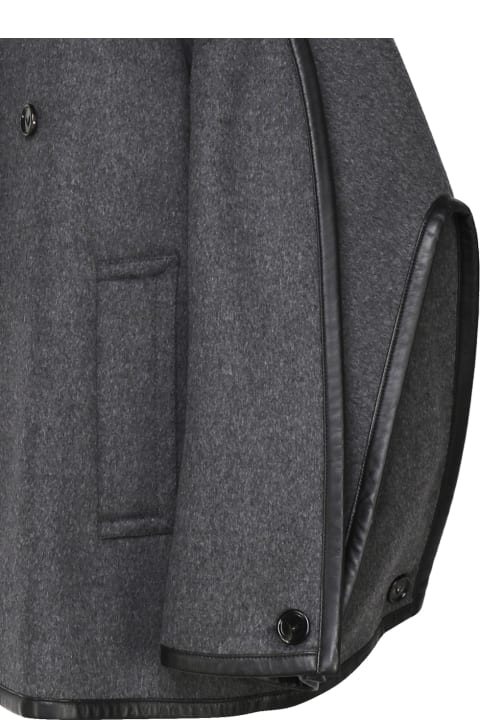 Bottega Veneta Coats & Jackets for Women Bottega Veneta Dark Grey Wool Oversize Coat