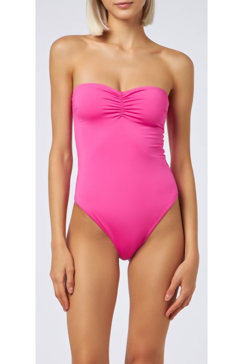 Homeware MC2 Saint Barth Women Fuscia Strapless One Piece Swimsuit Soleil