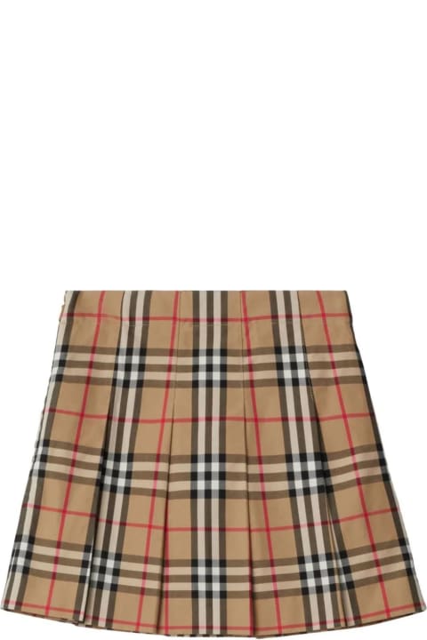 Burberry Bottoms for Girls Burberry Beige Cotton Skirt