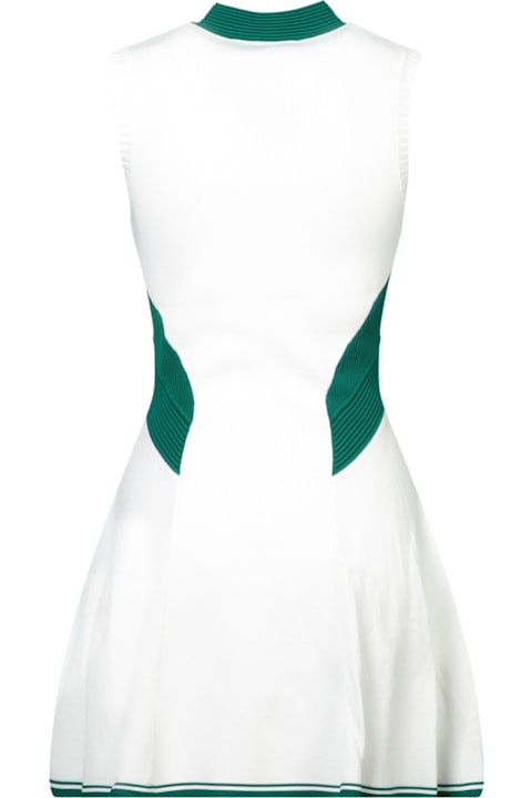 Casablanca Dresses for Women Casablanca White And Green Draped Mini Dress