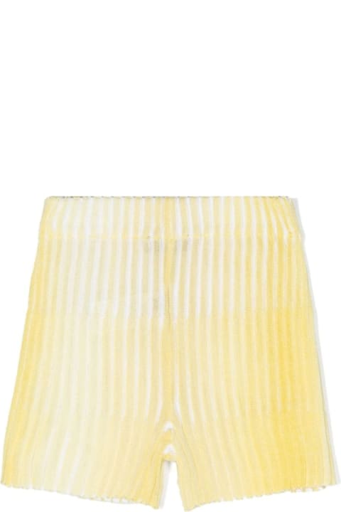 Fashion for Girls Missoni Kids Yellow Ribbed Knitted Shorts