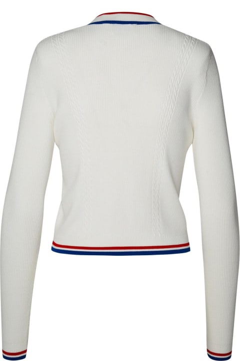 GCDS Sweaters for Women GCDS Striped-trim Crewneck Cardigan