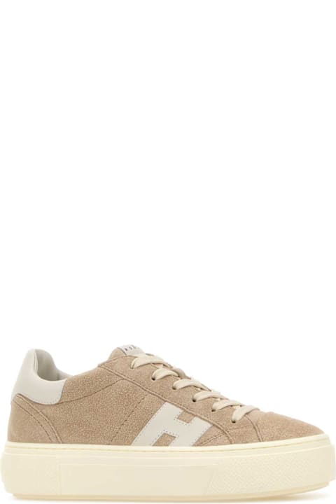 Hogan Beige Suede Sneakers