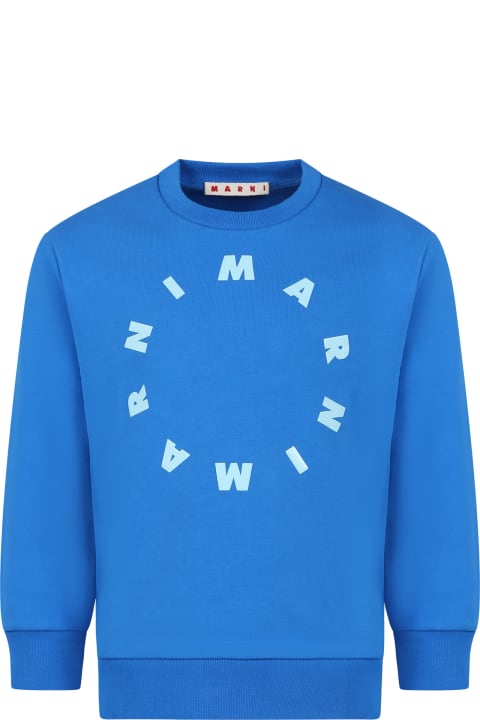 Marni Sweaters & Sweatshirts for Boys Marni Blue Sweatshirt For Kids With Logo