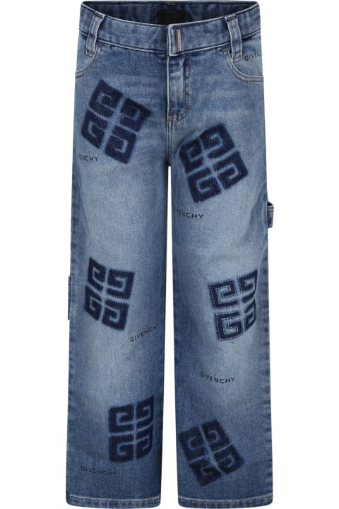 ボーイズ ボトムス Givenchy Blue Jeans For Boy With Logo