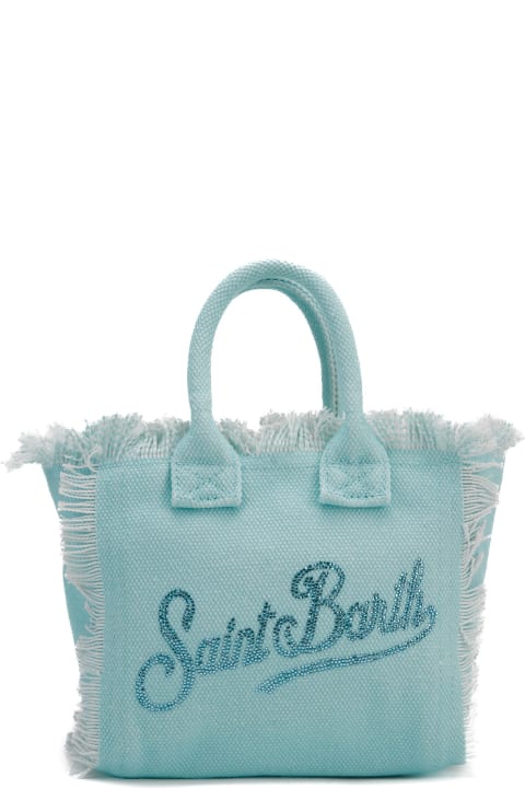 Totes for Women MC2 Saint Barth Vanity Mini Strass Light Blue Bag