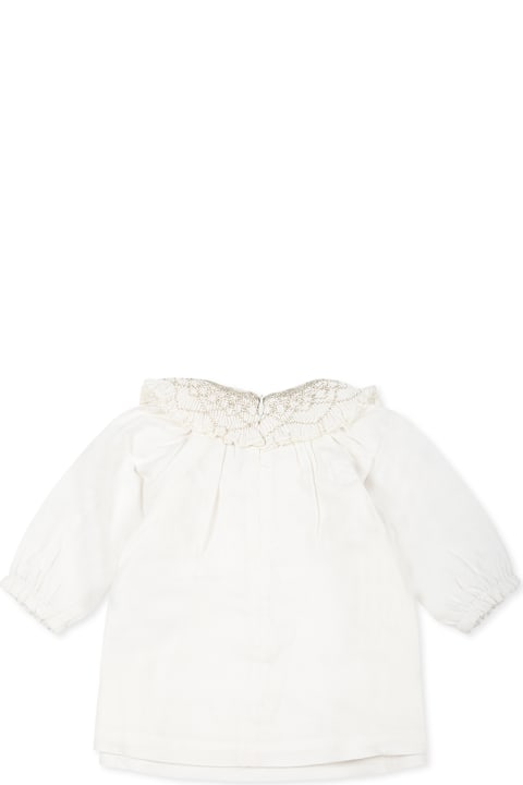 Homeware Tartine et Chocolat White Dress For Baby Girl With Embroidery