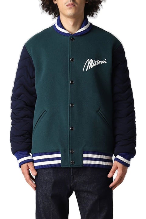 Missoni Coats & Jackets for Men Missoni Logo Embroidered Snapped Bomber Jacket Missoni