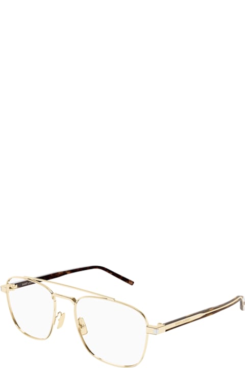Saint Laurent Eyewear for Kids Saint Laurent Eyewear Saint Laurent Sl 665 Linea Naked Wirecore Thin 003 Gold Crystal Glasses
