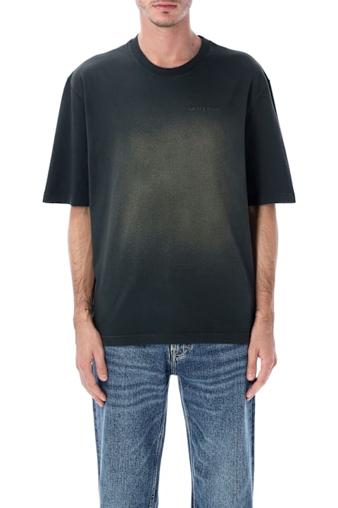 أدوات منزلية Golden Goose Golden Goose Black Cotton Logo T-shirt