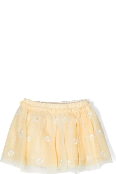 Stella McCartney Kids Stella McCartney Kids Yellow Short Skirt With Embroidered Daisies In Polyester Girl