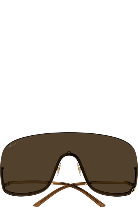 ウィメンズ アイウェア Gucci Eyewear Gg1560s Linea Fashion 002 Gold Brown Sunglasses