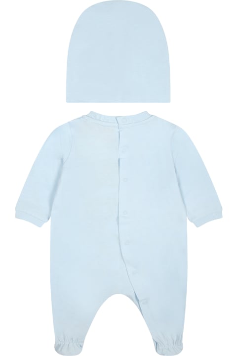 ベビーボーイズ ボディスーツ＆セットアップ Moschino Light Blue Set For Baby Boy With Teddy Bear