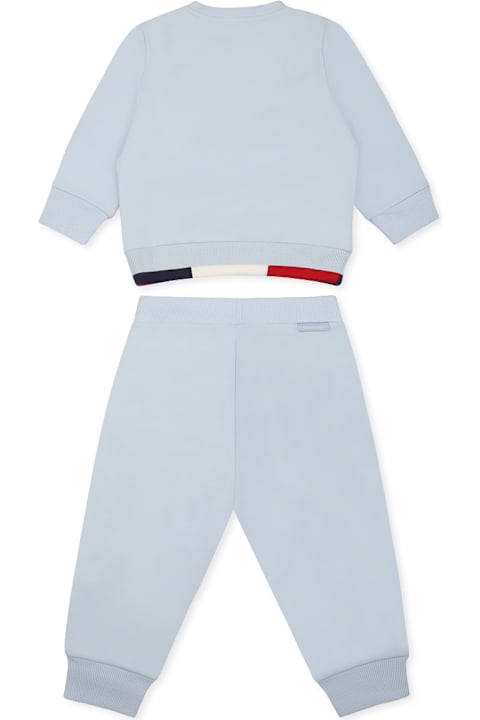 Bodysuits & Sets for Baby Boys Moncler Light Blue Suit For Baby Boy With Logo