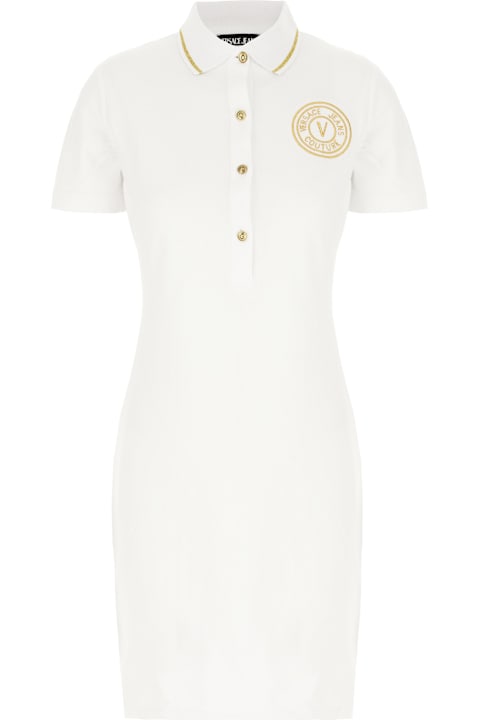 Dresses for Women Versace Jeans Couture White Piquet Polo Dress