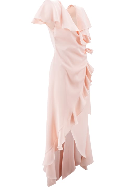 Philosophy di Lorenzo Serafini Dresses for Women Philosophy di Lorenzo Serafini Ruffled Satin-finish Wrap Dress