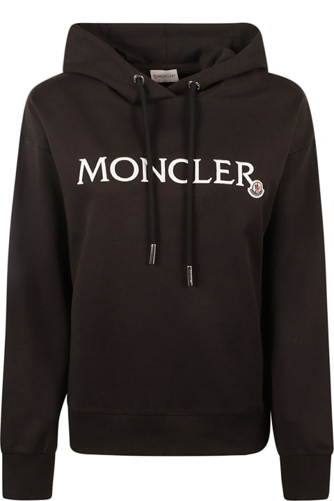 Moncler Fleeces & Tracksuits for Women Moncler Chest Logo Patch Hooded Sweatshirt