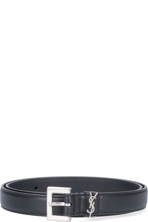 Saint Laurent Logo Thin Belt
