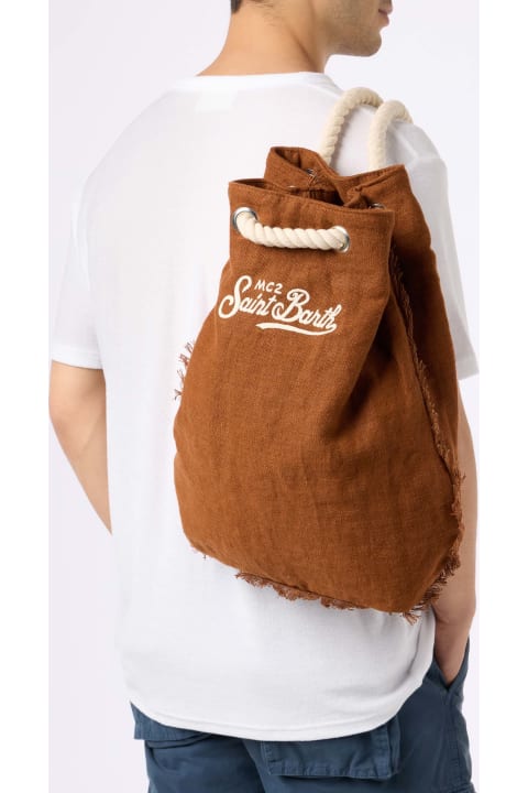 Homeware MC2 Saint Barth Brown Boat Linen Backpack