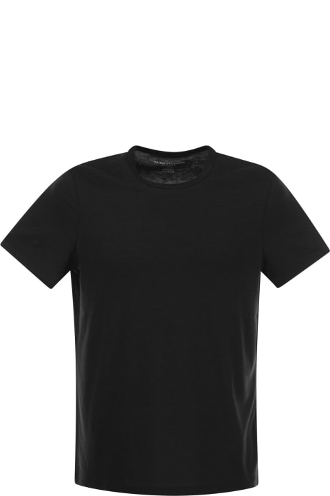 Crew-neck T-shirt In Lyocell And Cotton