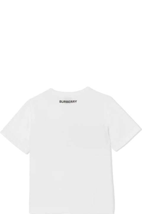 ガールズ トップス Burberry White Cotton Tshirt