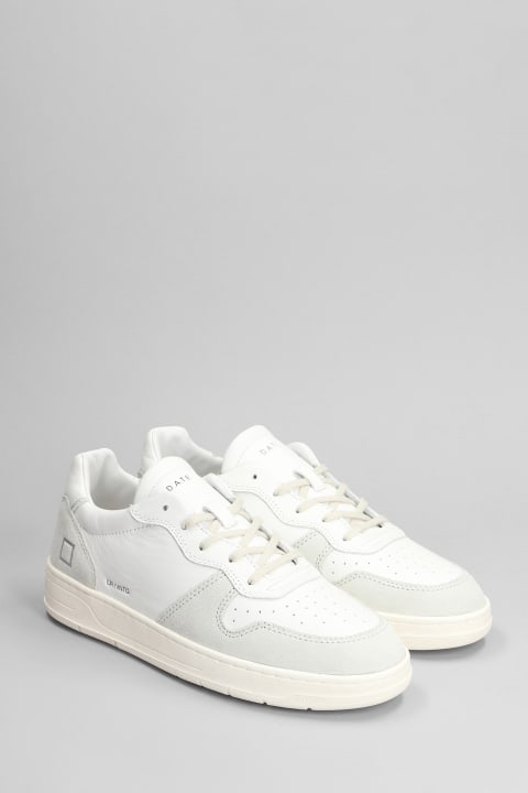 D.A.T.E. Sneakers for Men D.A.T.E. Court Sneakers In White Suede And Leather