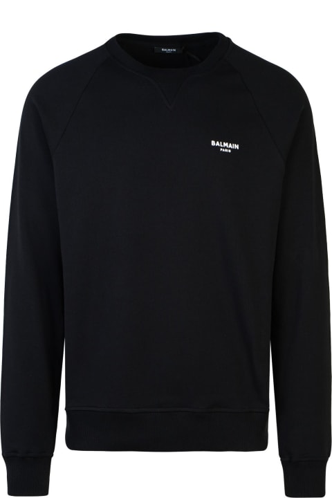 Balmain Fleeces & Tracksuits for Men Balmain Black Cotton Sweatshirt