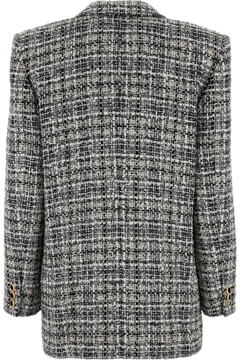 Homeware Alessandra Rich Embroidered Tweed Oversize Blazer